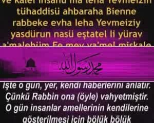 Zilzal Suresi - Evladi Resul Kabe ImamiTürkçe( Meali )