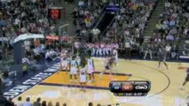 NBA Rudy Gay loses his man then drives in for the two-handed