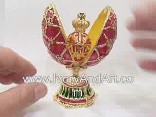 Trinket box - Fabergé Egg in Fabergé Egg Red