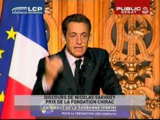 Discours de Nicolas Sarkozy à la fondation Chirac