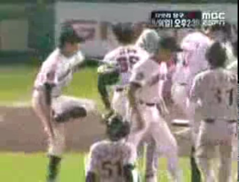 Moment insolite du baseball coréen
