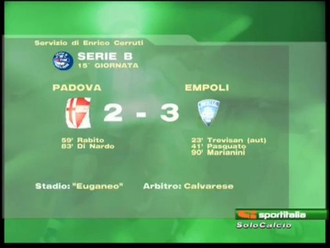 15° giornata Padova-Empoli 2-3 Sportitalia