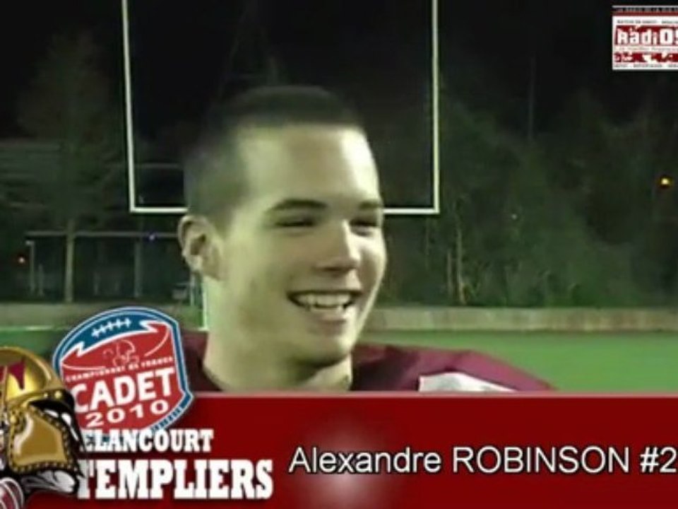 ALEXANDRE ROBINSON - JOUEUR CADET DES TEMPLIERS D'ELANCOURT