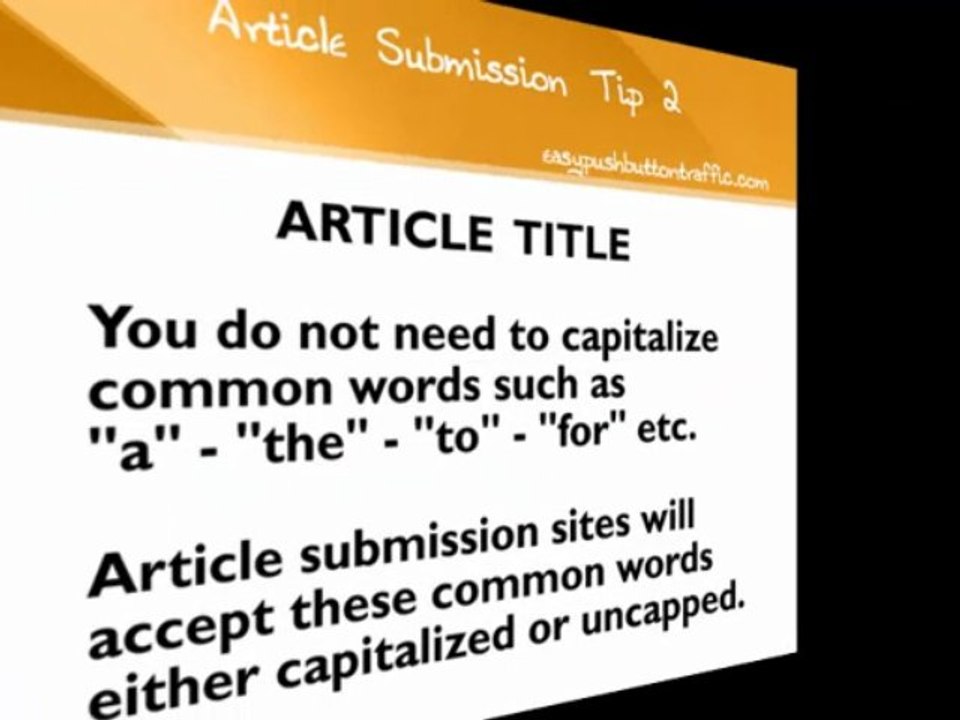 Article Submission Tip 2