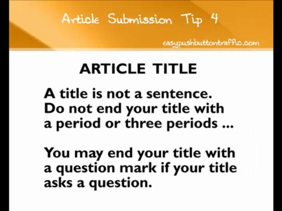 Article Submission Tip 4