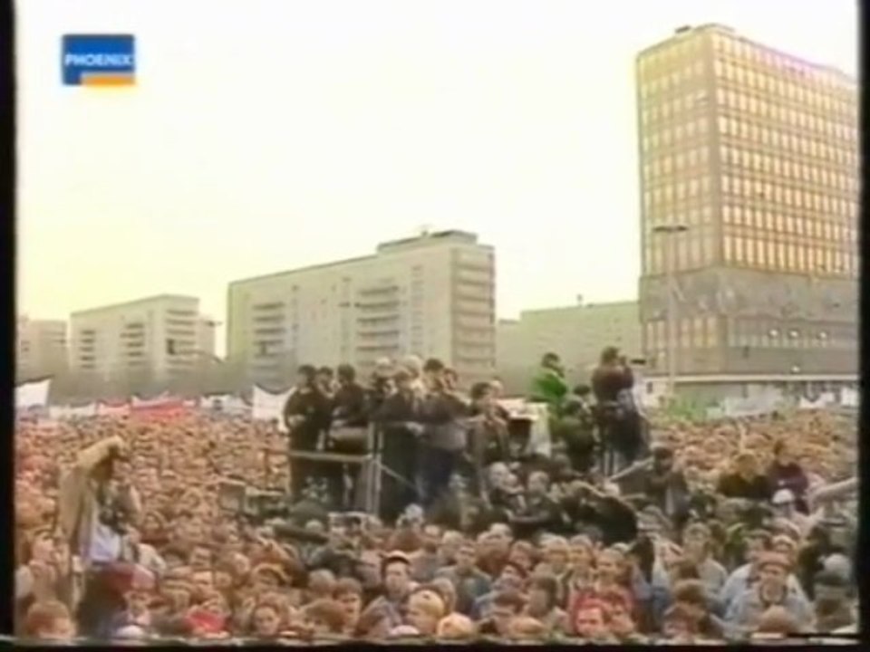 DDR Mass Demonstration & Stasi`s Spy Markus Wolf 4/11/89
