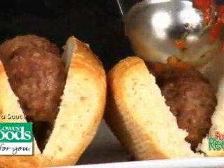 Baked Meatball Sub with a side of Fresh Berries