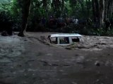 Isuzu trooper washed away in flash flood