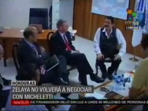 Zelaya asegura no volverá a negociar con Micheletti