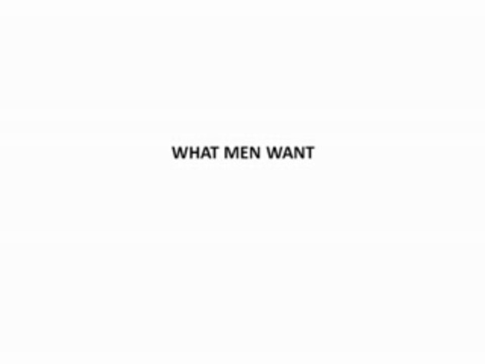 WHAT MEN WANT!