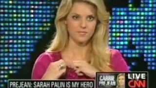 Carrie Prejean Larry King bumping heads lol