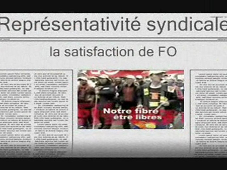 FO - Représentativité syndicale : la satisfaction de FO