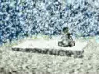 Neige sur herbes et ruines