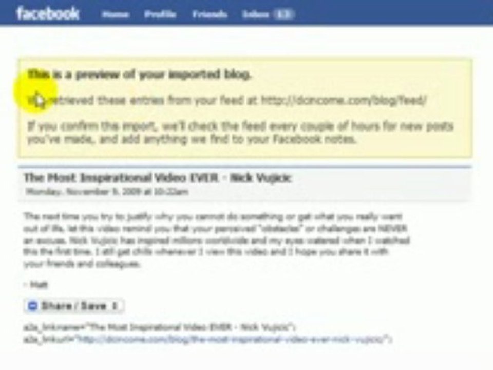 How to Import a Wordpress Blog to Facebook