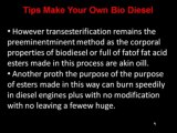 Tips Make Your Own Bio Diesel - Fuel Saver
