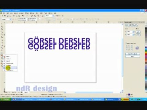 Corel Draw Yazıya Gölge Verme Efekti