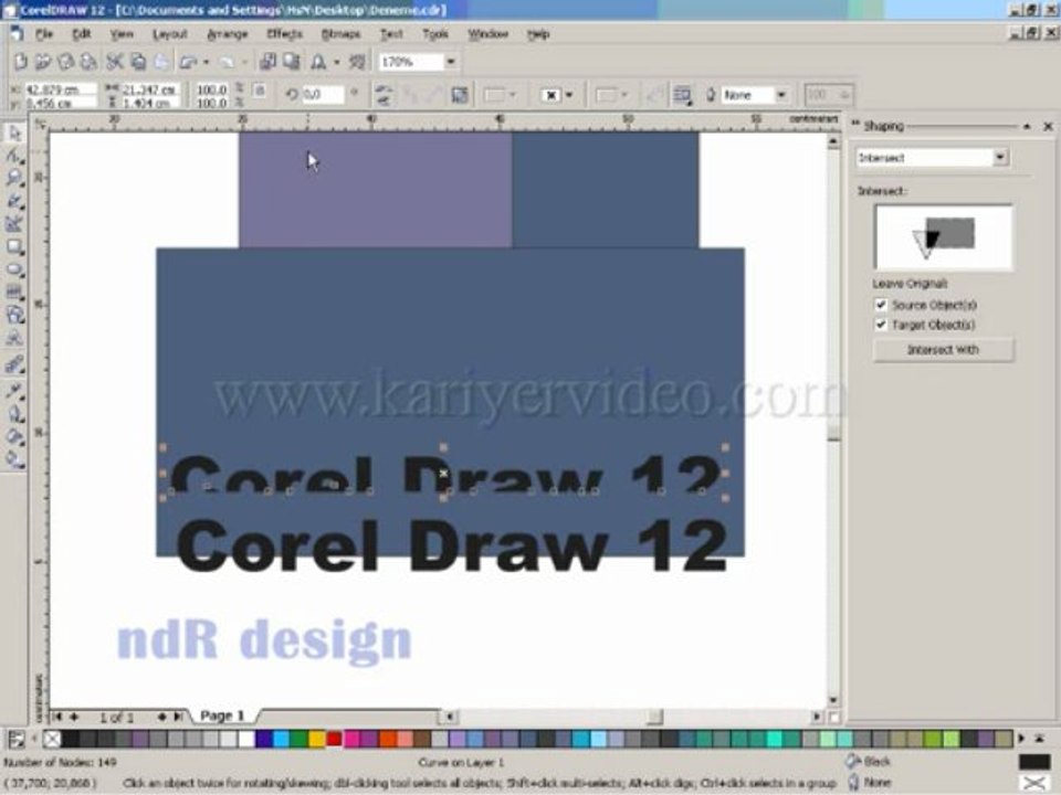 Corel Draw Arrange Menüsü 2