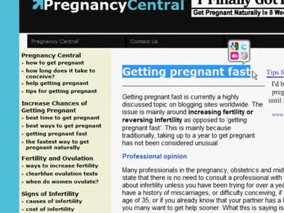 Getting Pregnant Fast