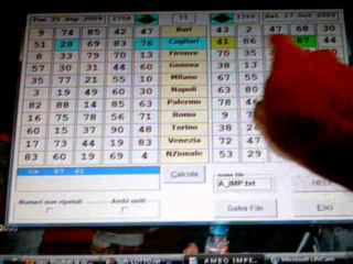 SOFTWARE METODO (GRATIS) LOTTO 1 AMBO SECCO RUOTA 10/99