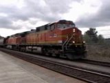 BNSF #4382 W/ a Grain Train