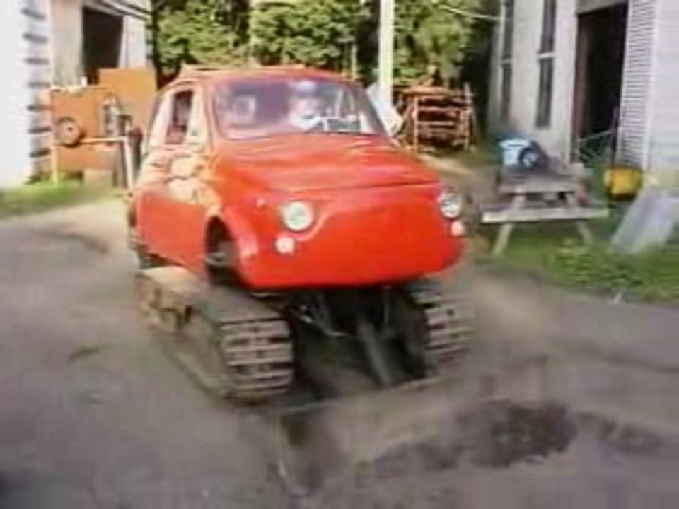 Fiat 500 Bulldozer tank ca existe !