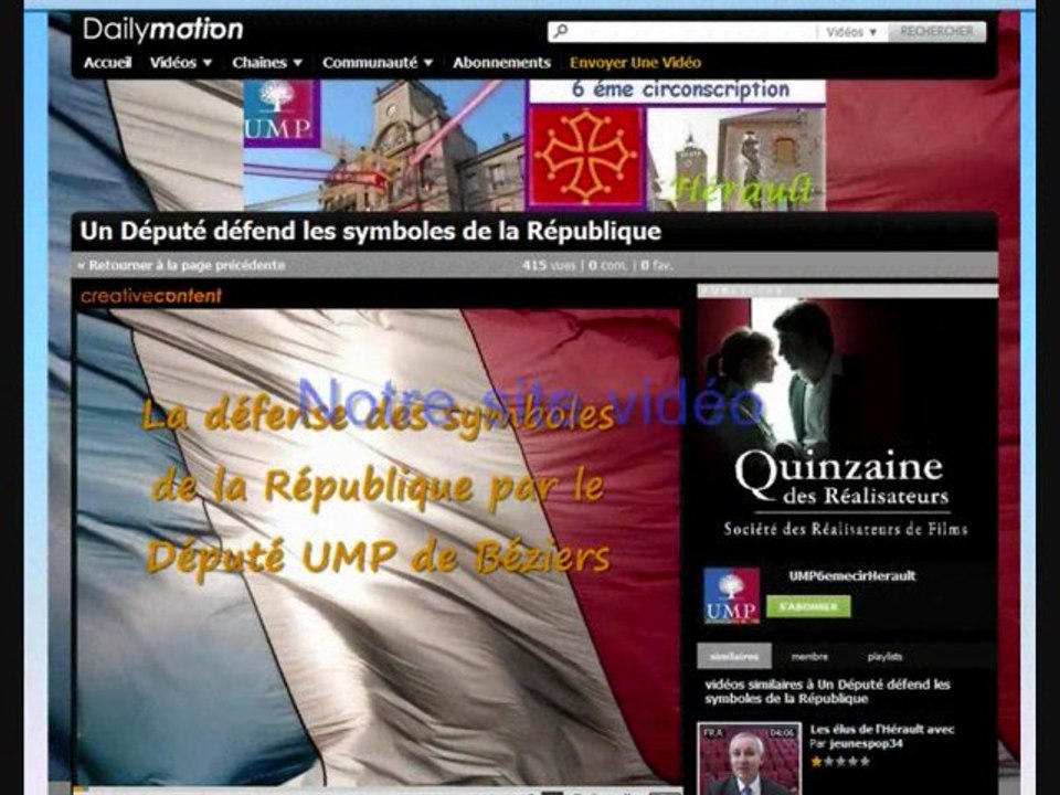 Présentation du site UMP 6 éme cir de l'Hérault