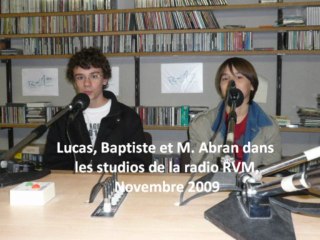 Baptiste, Lucas et M. Abran à la radio RVM