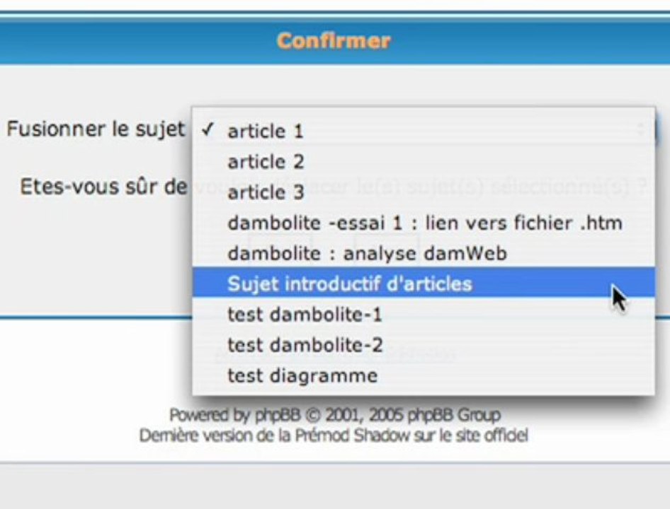 Fusionner un sujet