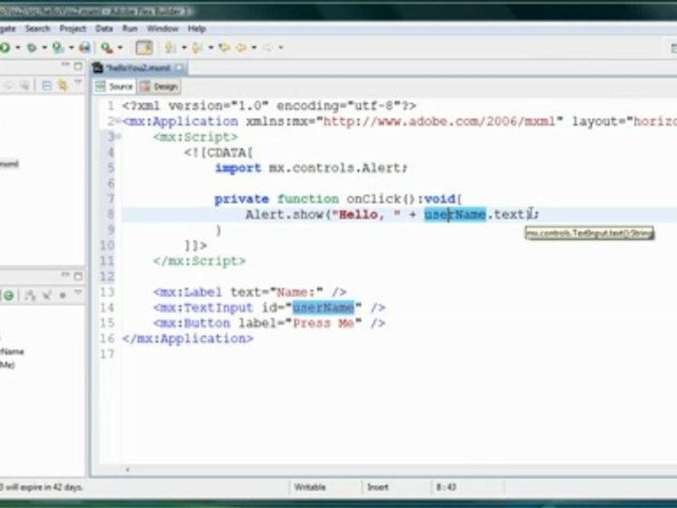 Learning Adobe Flex: Hello World Part II