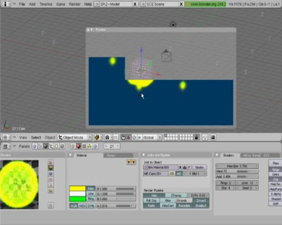 Tutorial Blender 3D using the Explode Modifier with the halo Vídeo