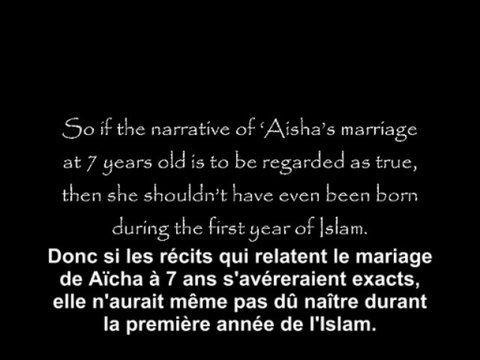 Age de Aïcha (RA) lors de son mariage avec le Prophète PSSL