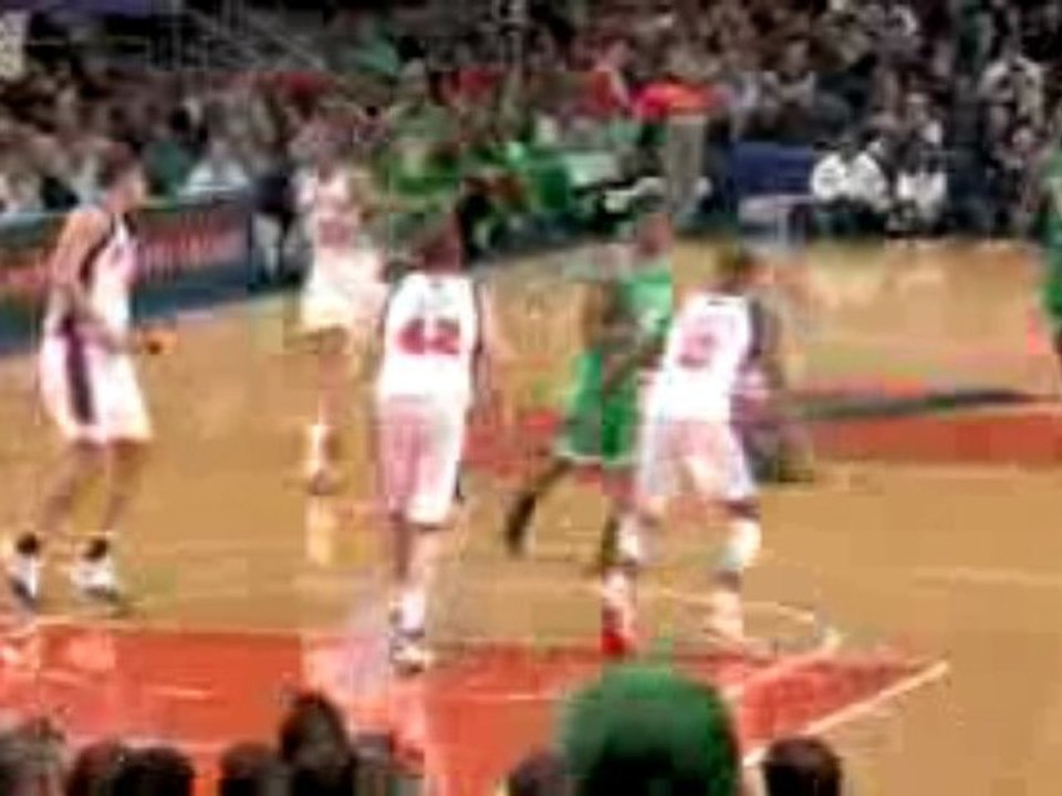 NBA Rajon Rondo sets up the offense and dishes back to Paul