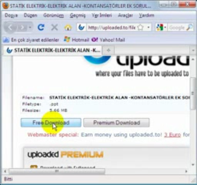 uploaded.to sitesinden dosya indirme