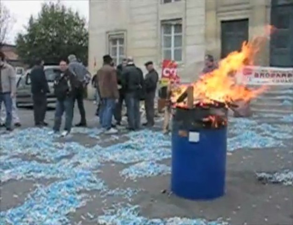 Manifestation des employés de Brodard à Coulommiers