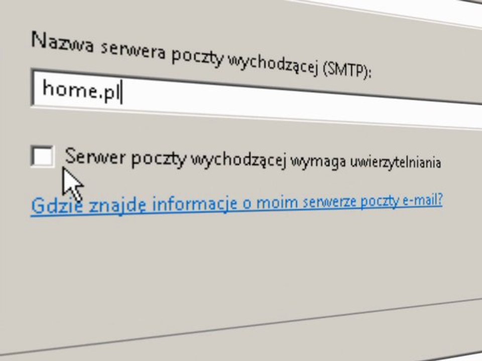 Konfiguracja IMAP: Windows Mail