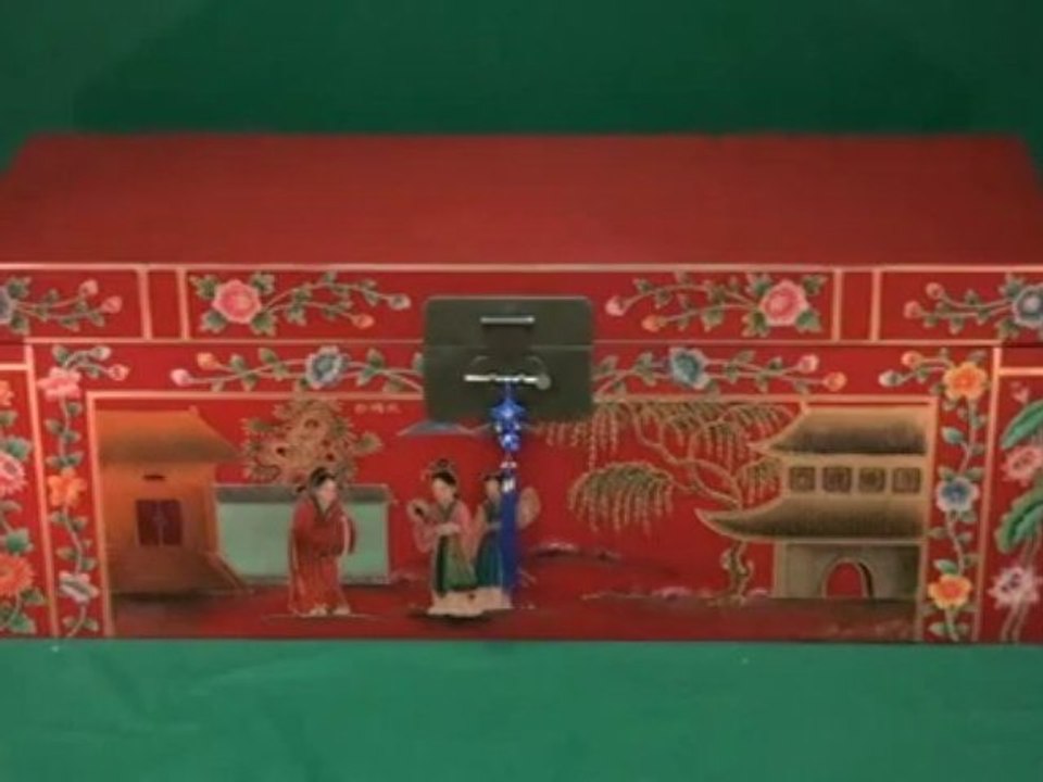 Coffre chinois peint en rouge - CH08CF0007