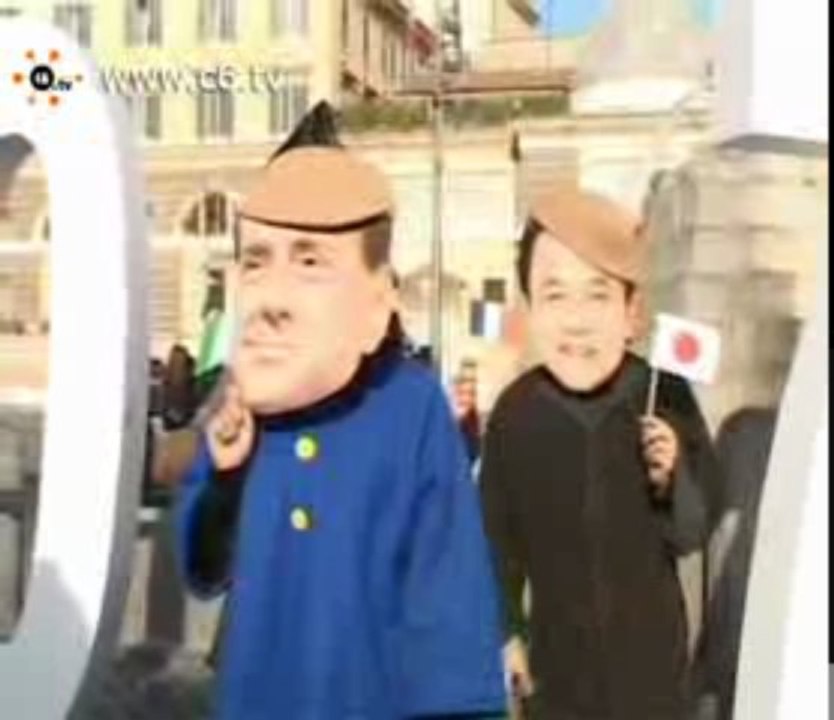 I G7 nani giocano con le cifre a piazza del Popolo