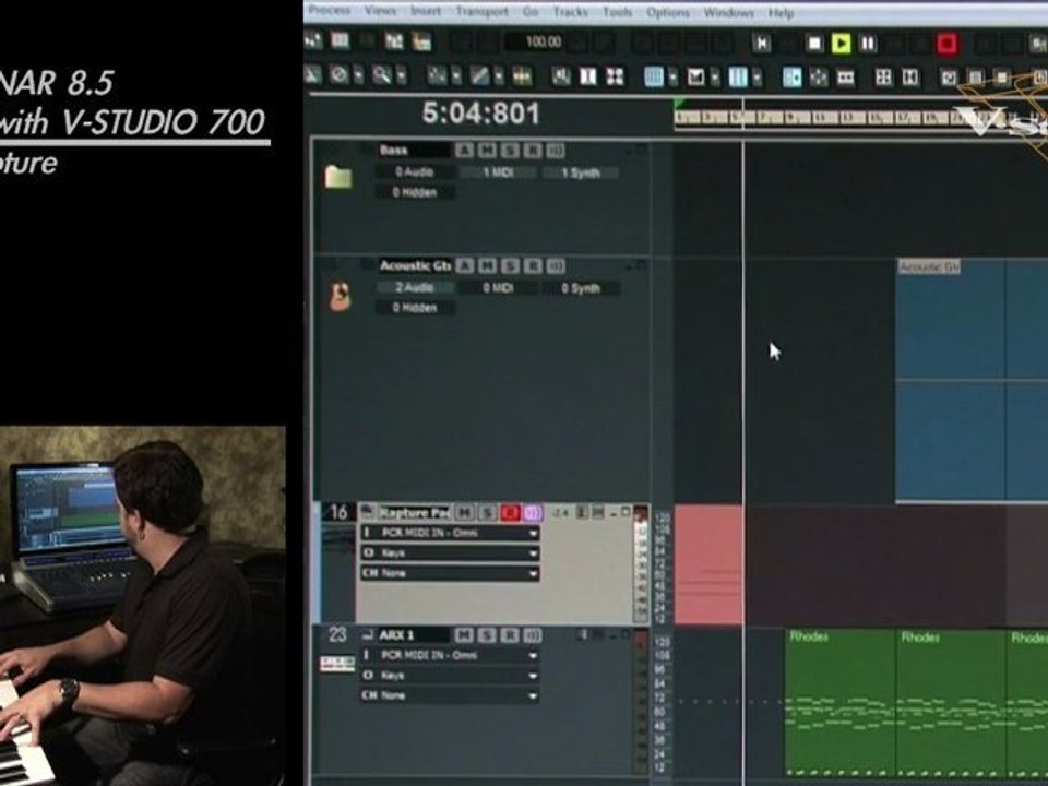 Record Keyboard using Rapture & V-Studio 700
