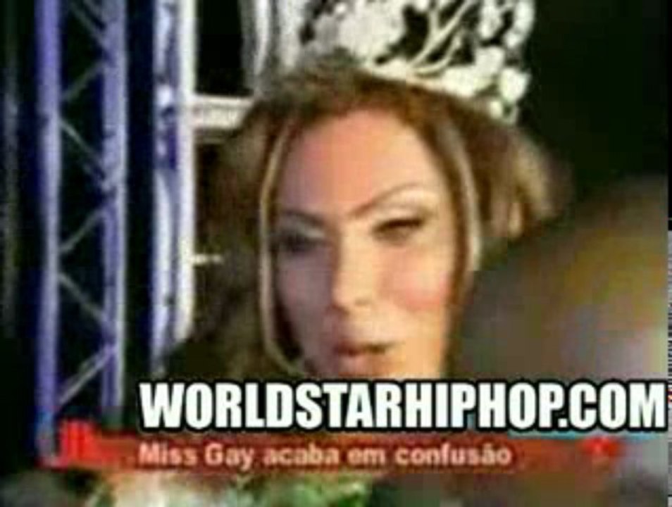 MissGay Brazil Gets Her Wig Pulled Off By A Runner-Up Tranny