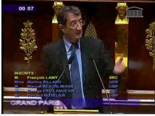 François Lamy intervention à l'AN sur le projet Grand Paris