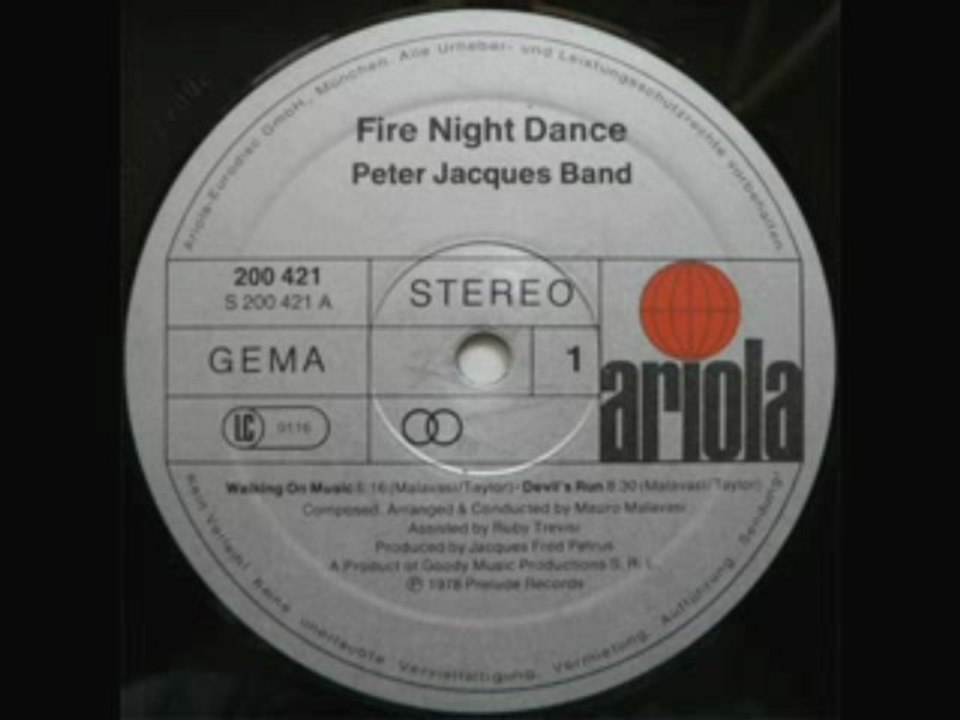70s disco music  Peter Jacques Band - Walking On Music 1979