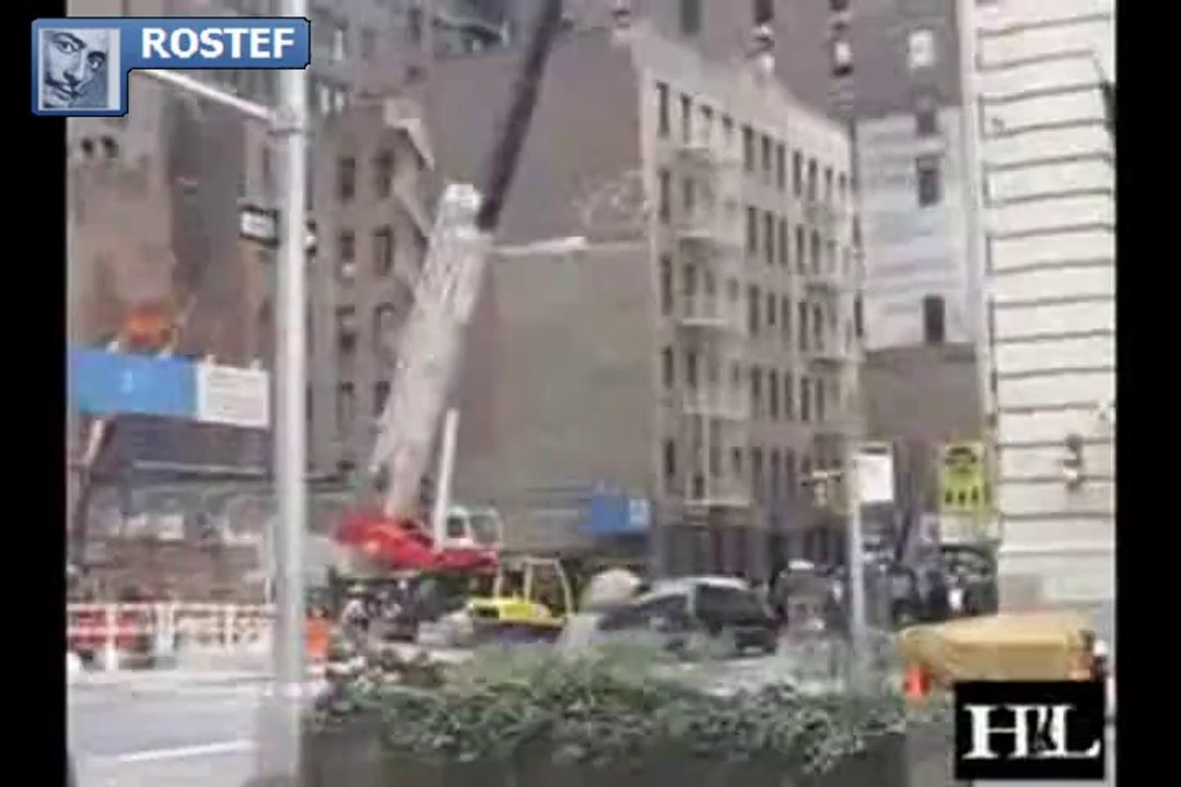 Accident grue de démolition vs van