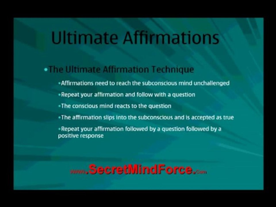 Destroy Low Self Esteem With Effective Affirmations