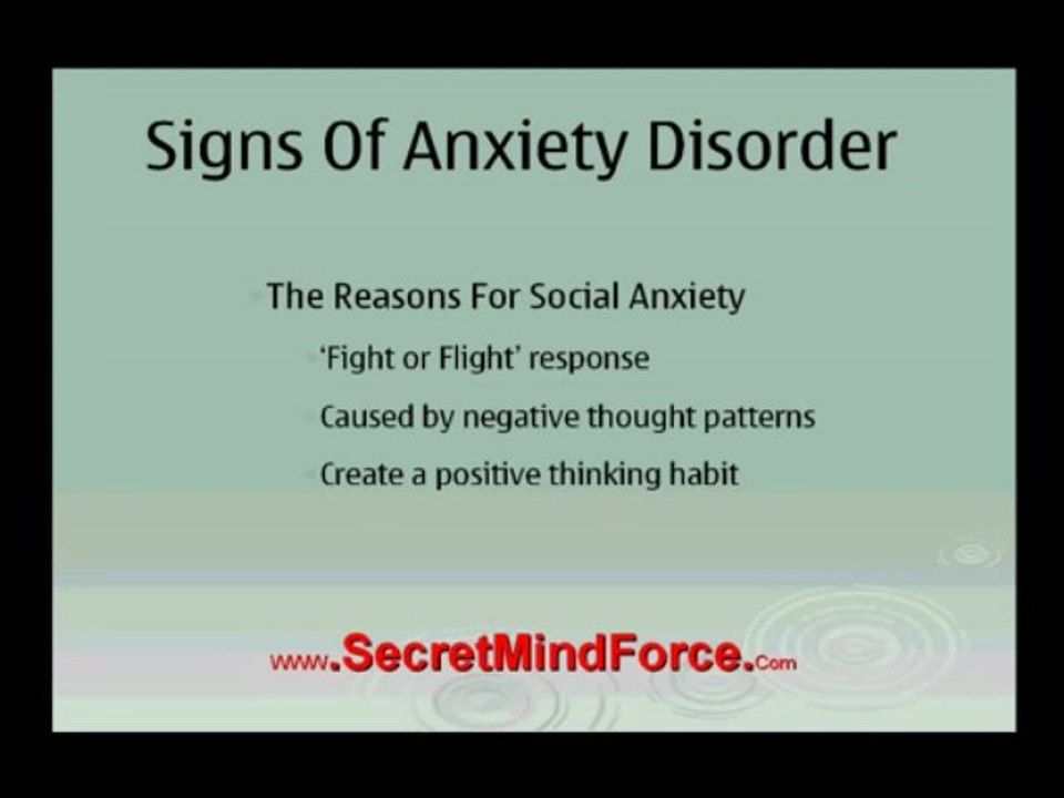 Anxiety Disorder - Control the Symptoms of Anxiety Disorder