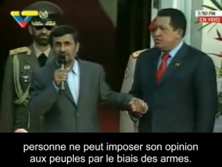 Chavez reçoit Ahmadinejad Sous-titré fr
