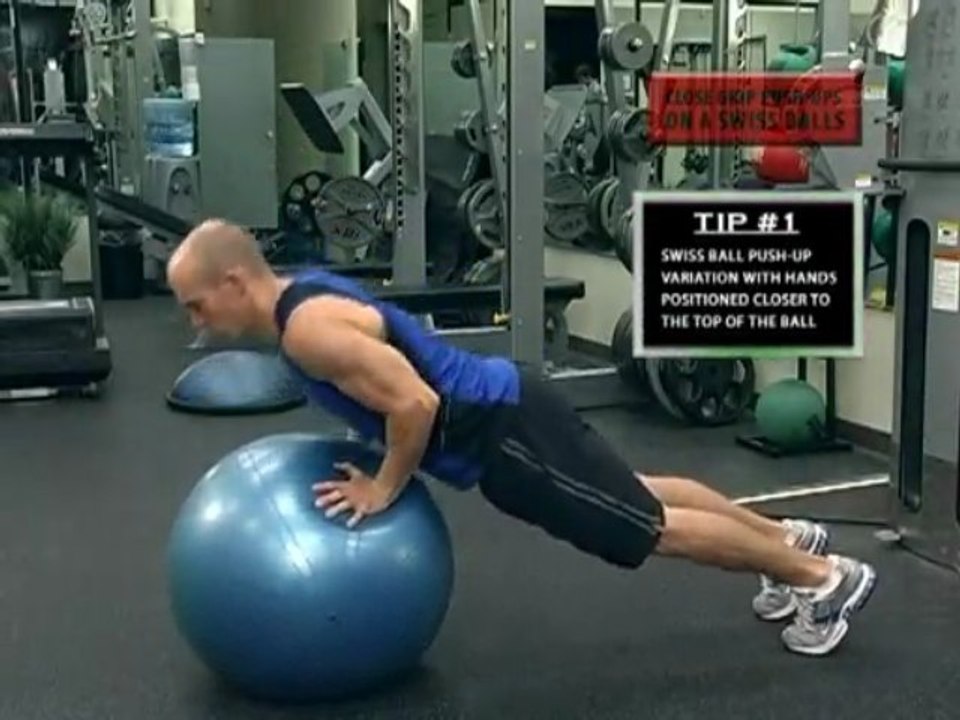 Swiss Ball Close grip Push ups Swiss Ball Triceps