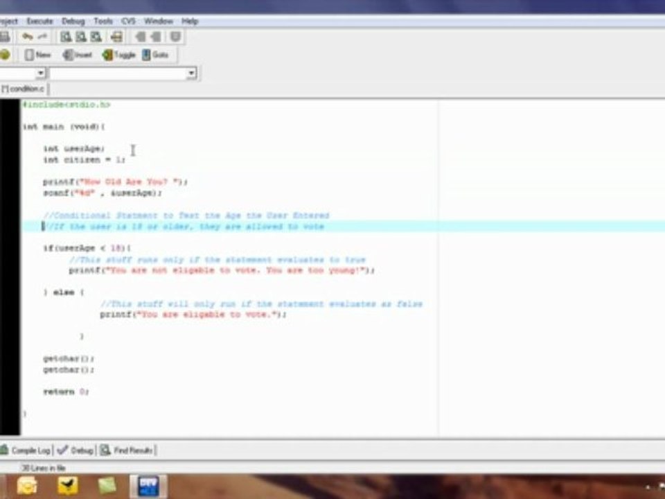 C Programming:  Conditionals | If / Else / Else IF