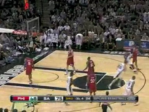 NBA Manu Ginobili steps back and drains his first three-poin
