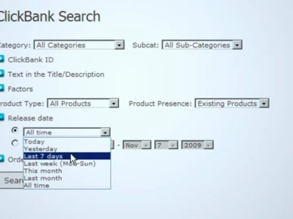 How To Find ClickBank Products by Release Date