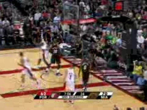 NBA Brandon Roy misses the shot, but teammate Greg Oden is t